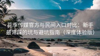 花季传媒官方与民间入口对比：新手最常踩的坑与避坑指南（深度体验版）