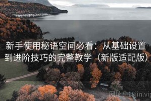 新手使用秘语空间必看：从基础设置到进阶技巧的完整教学（新版适配版）