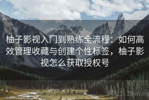 柚子影视入门到熟练全流程：如何高效管理收藏与创建个性标签，柚子影视怎么获取授权号