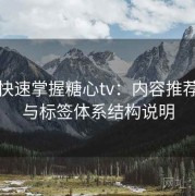 懒人快速掌握糖心tv：内容推荐算法与标签体系结构说明