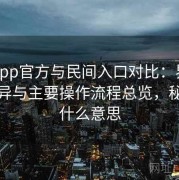 秘语app官方与民间入口对比：界面结构差异与主要操作流程总览，秘语是什么意思