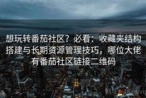 想玩转番茄社区？必看：收藏夹结构搭建与长期资源管理技巧，哪位大佬有番茄社区链接二维码