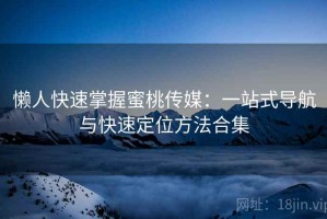 懒人快速掌握蜜桃传媒：一站式导航与快速定位方法合集