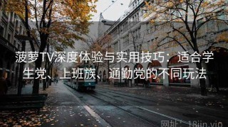 菠萝TV深度体验与实用技巧：适合学生党、上班族、通勤党的不同玩法