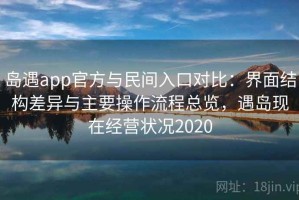 岛遇app官方与民间入口对比：界面结构差异与主要操作流程总览，遇岛现在经营状况2020