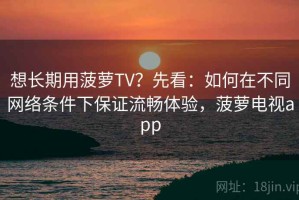 想长期用菠萝TV？先看：如何在不同网络条件下保证流畅体验，菠萝电视app