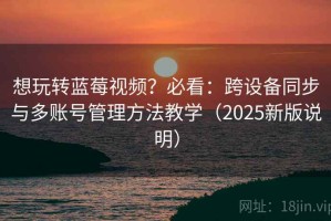想玩转蓝莓视频？必看：跨设备同步与多账号管理方法教学（2025新版说明）