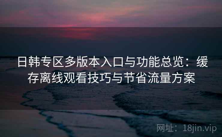 日韩专区多版本入口与功能总览：缓存离线观看技巧与节省流量方案