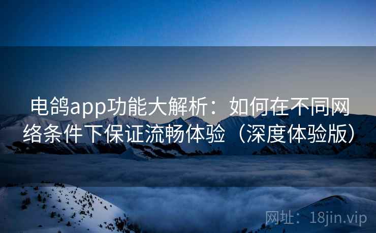 电鸽app功能大解析:如何在不同网络条件下保证流畅体验(深度体验版) 电鸽app功能大解析:如何在不同网络条件下保证流畅体验(深度体验版)